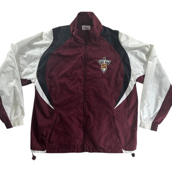 Teamwork Sport Jacket Size XL Red Long Sleeve Sweatshirt Zip Up Front Pockets - Picture 1 of 12